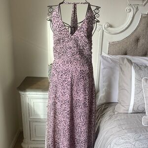 Halston Heritage Pink and Black Backless Dress